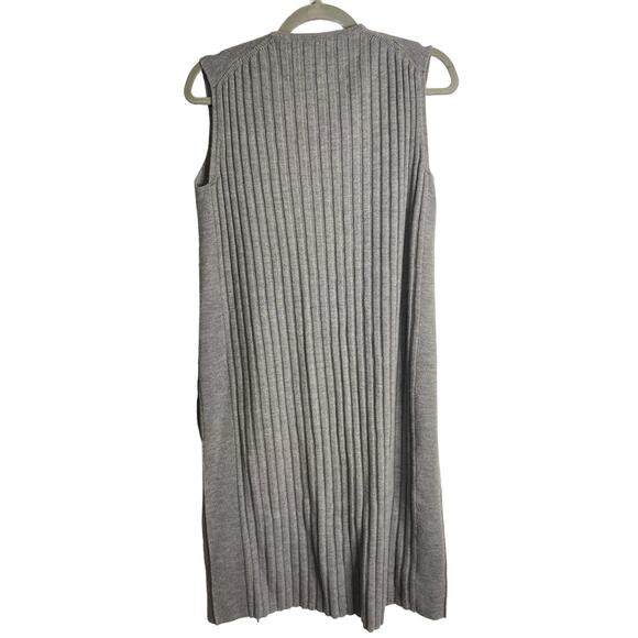 Country Road Australian Wool Open Front Sleeveless Cardigan Gray Lagenlook XS - Picture 4 of 6